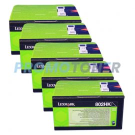 Lexmark 802H Toner Black 5 Pack