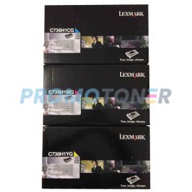 Lexmark C736 Toner CMY Extra High Yield Pack of 3