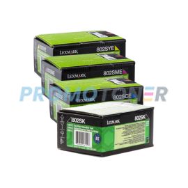Lexmark 802S-E Corp Toner Cartridge CMYK Pack of 4