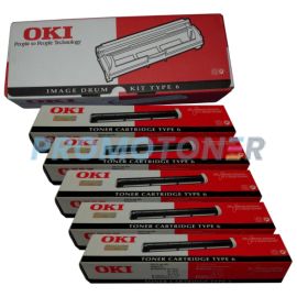 Oki Type 6 Toner and Image Drum Black Pack of 6
