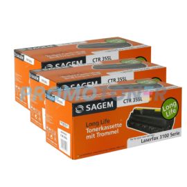 Sagem Lf 3100 Toner Ctg Drum Unit Black High Yield Pack Of 3