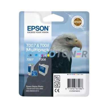 EPSON T007 T008 C13T00740310 NOIR/COULEUR ENCRE - 220 PAGES COULEUR POUR STYLUS PHOTO 1270