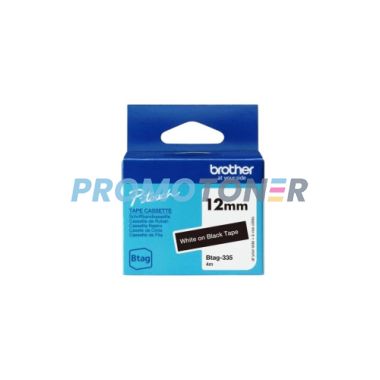 BROTHER BTAG-335 WHITE ON BLACK LABELS FOR BTAG PT-N10