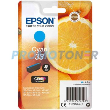 EPSON 33 C13T33424012 CIAN TINTA - 300 PÁGINAS PARA EXPRESSION PREMIUM XP-530