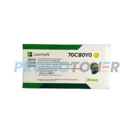 LEXMARK 708Y 70C80Y0 YELLOW TONER - 1000 PAGES FOR CS-310N