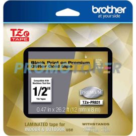 BROTHER TZE-PR831 BLACK ON GOLD P-TOUCH TAPE FOR GL-200