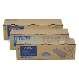 Epson 0436 Toner Cartridge Black Pack Of 3