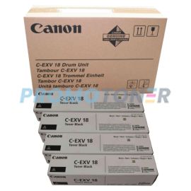 Canon C-EXV18 Toner and C-EXV18 Drum Black Pack of 5