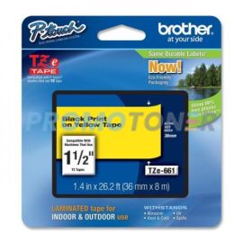 BROTHER TZE-661 BLACK ON YELLOW P-TOUCH TAPE FOR PT-3600