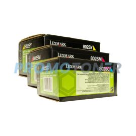Lexmark 802S Toner CMY Pack of 3