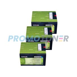 Lexmark 802XE Corp Toner CMY RP Pack of 3