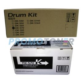 Kyocera Mita TK-570 Toner Kit and DK-570 Drum Kit Black Pack of 2