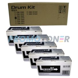 Kyocera Mita TK-570 Toner Kit and DK-570 Drum Kit Black Pack of 6