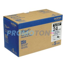BROTHER HGE-251-V5 BLACK ON WHITE P-TOUCH TAPE FOR PT-3600