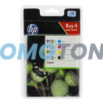 HP 912XL 3YP34AE CMYK INK - 825 B/W PAGES FOR OFFICEJET 8010E