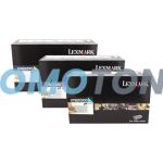 Lexmark X792 Toner CMY Extra High Yield Pack of 3