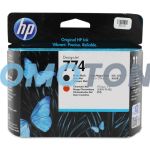 HP 774 P2V97A MATTE BLACK AND CHROMATIC RED INK FOR DESIGNJET Z6810 42IN