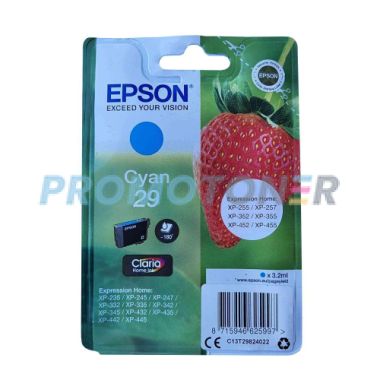 EPSON 29 C13T29824022 CYAN TINTE - 180 SEITEN FÜR EXPRESSION HOME XP-235