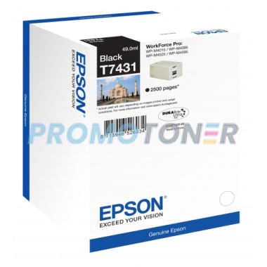 EPSON T7431 C13T74314010 SCHWARZ TINTE - 2500 SEITEN FÜR WORKFORCE PRO WP-M4015 DN