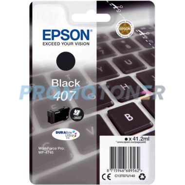 EPSON 407 C13T07U140 NOIR ENCRE - 2600 PAGES POUR WORKFORCE PRO WF-4745