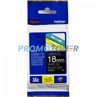 BROTHER TZE-345 WHITE ON BLACK TAPE CASSETTE FOR P-TOUCH CUBE PLUS PT-P710BT