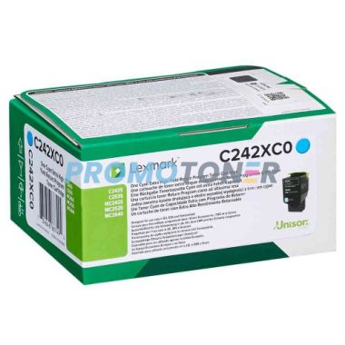LEXMARK C242XC0 CYAN TONER - 3500 PAGES FOR C2425DW