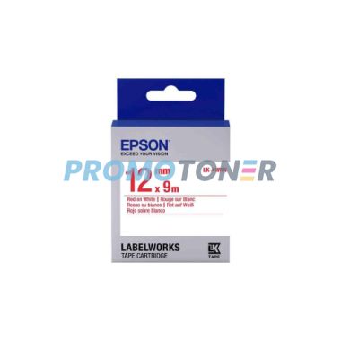 EPSON LK-4WRN RED ON WHITE LABELS FOR LABELWORKS LW 300