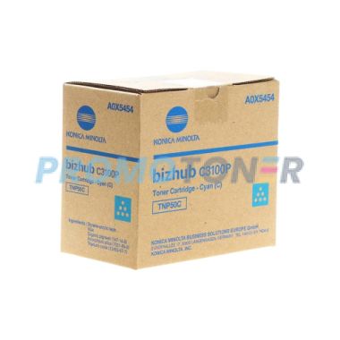 KONICA MINOLTA TNP50 TNP-50C CYAN TONER - 6000 PAGES FOR BIZHUB C3100P