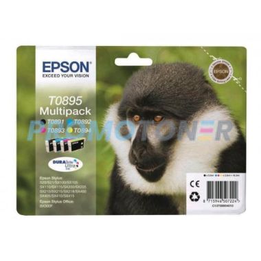 EPSON T0895 C13T08954010 CMYK INK - 520 COLOR PAGES FOR STYLUS S21