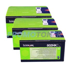 Lexmark 802H Toner Black 3 Pack