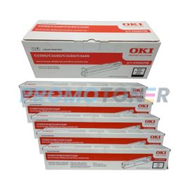 Oki C3400 Toner and Drum Black Pack of 6