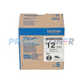 BROTHER HGE-231V5 BLACK ON WHITE P-TOUCH TAPE FOR PT-9700PC