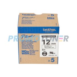 BROTHER HGE-631V5 BLACK ON YELLOW P-TOUCH TAPE FOR PT-9700PC