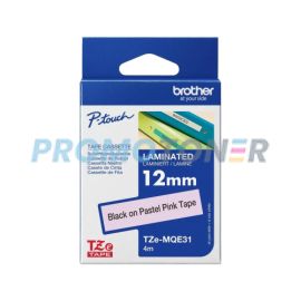 BROTHER TZE-MQE31 BLACK ON PASTEL PINK TAPE CASSETTE FOR P-TOUCH CUBE PLUS PT-P710BT