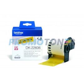 BROTHER DK-22606 BLACK ON YELLOW P-TOUCH TAPE FOR QL-500