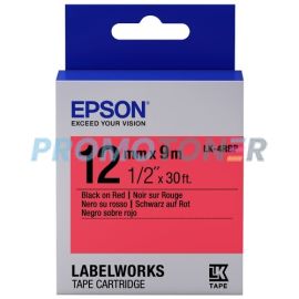 EPSON LK-4RBP BLACK ON RED LABELS FOR LABELWORKS LW 300