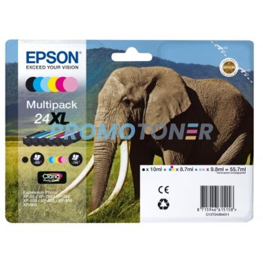EPSON 24XL C13T24384011 BLACK / COLOR INK - 3700 COLOR PAGES FOR EXPRESSION PHOTO XP-55