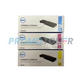 Dell C2660 C2665 Toner CMY Extra High Yield Pack of 3