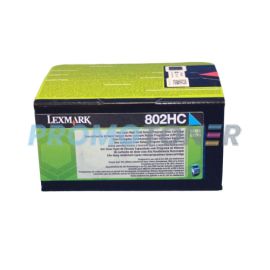 LEXMARK 802HC 80C2HC0 CYAN TONER - 3000 PAGES POUR CX-410DE