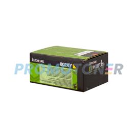 LEXMARK 802XY 80C2XY0 JAUNE TONER - 4000 PAGES POUR CX-510DE MFP