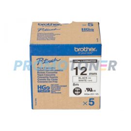 BROTHER HGE-231V5 BLACK ON WHITE P-TOUCH TAPE FOR PT-9700PC
