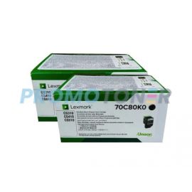 Lexmark 708K Toner Cartridge Black 2 Pack
