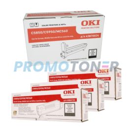 Okidata C5850n Toner and Drum Black Pack of 4