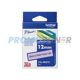 BROTHER TZEMQF31 BLACK ON PASTEL PURPLE P-TOUCH TAPE FOR PT-1090