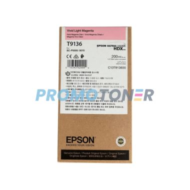 EPSON T9136 C13T913600 MAGENTA CLARO VÍVIDO TINTA PARA SURECOLOR P-5070