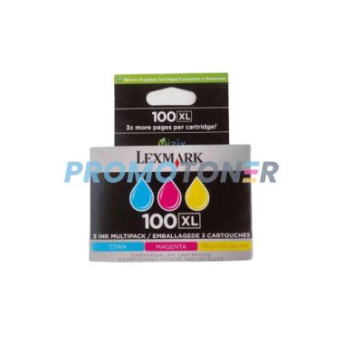 LEXMARK 100XL 14N0850 CIAN MAGENTA AMARILLO TINTA - 600 PÁGINAS PARA GENESIS S815