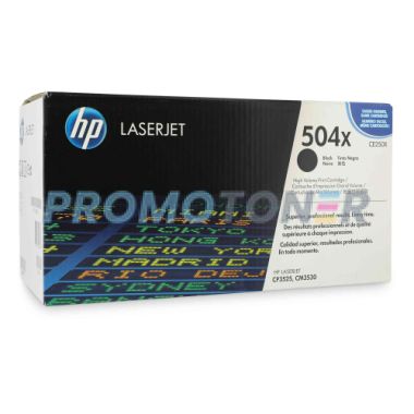 HP 504X CE250X BLACK TONER - 10500 PAGES FOR COLOR LASERJET CM3530