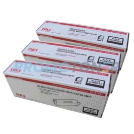Oki C5250 C5450 C5510 C5540 Toner Black High Yield 3 Pack