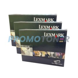 Lexmark X651DE Corp Toner Black 25K 3 Pack