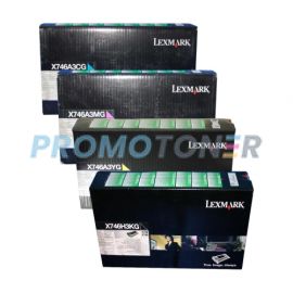 Lexmark X746 Toner Cartridge CMYK Pack of 4